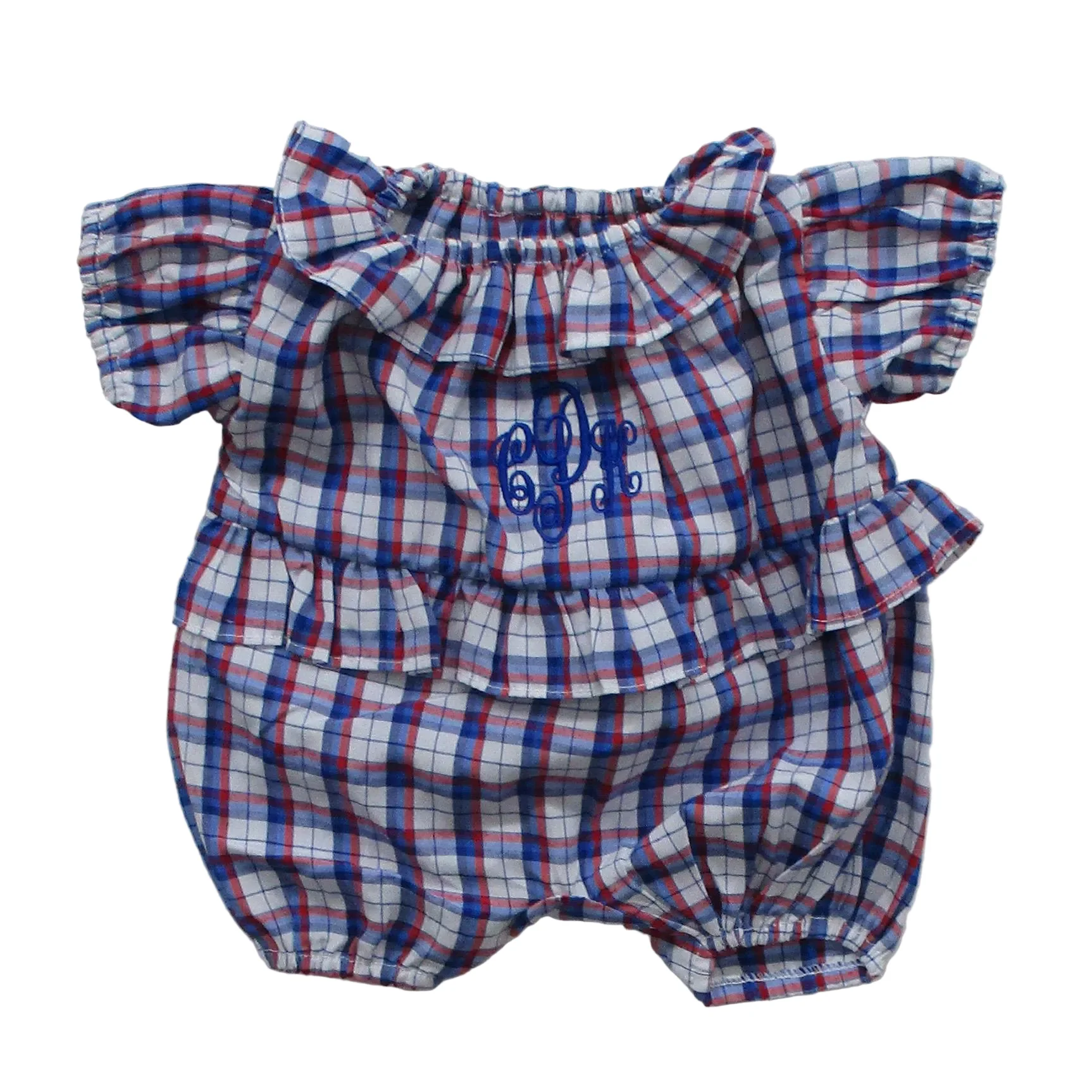 BLC Z01 Romper Plaid Red/Blue Fits 12", 14" and Lullaby