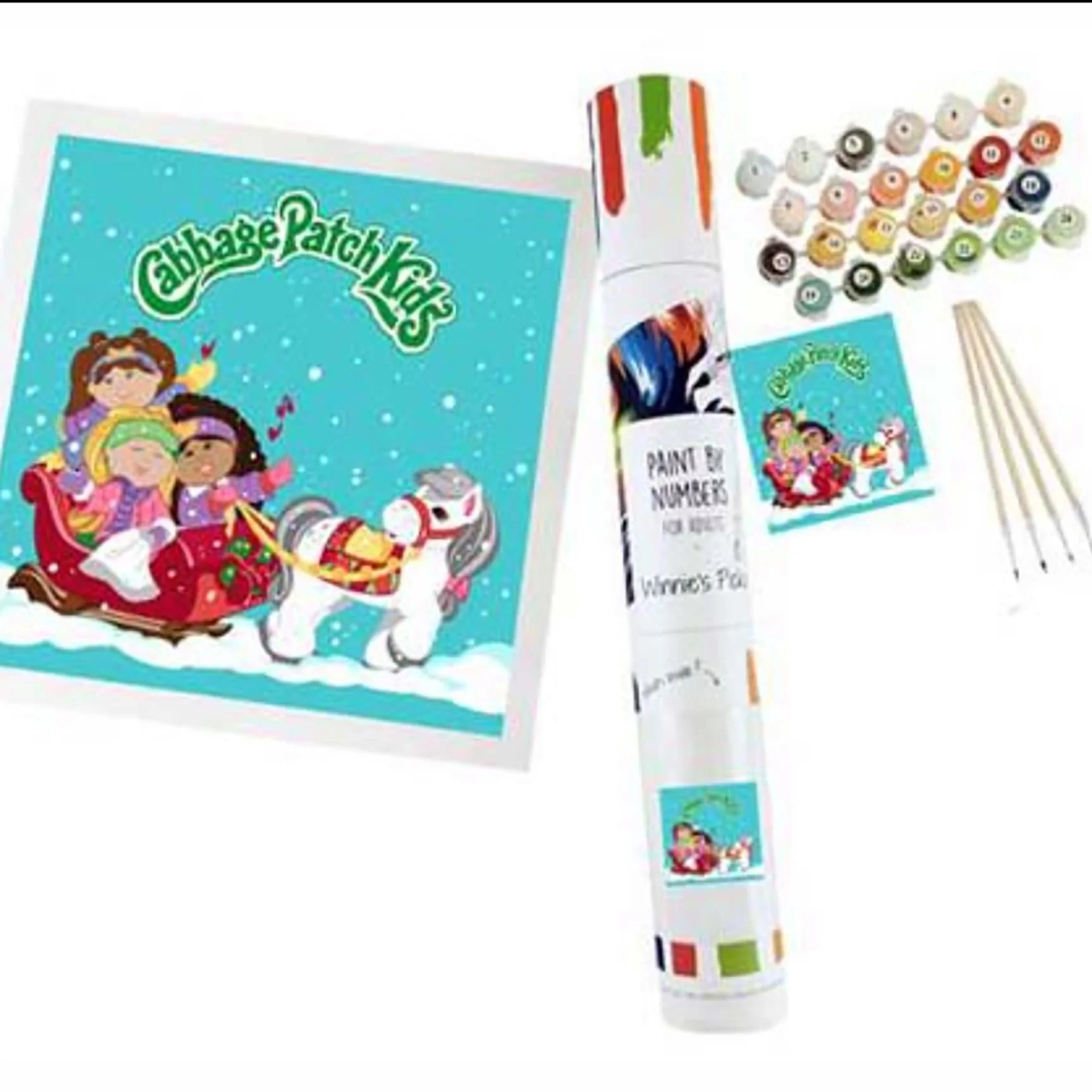 Paint By Numbers Cabbage Patch Kids in the Snow - Image 2